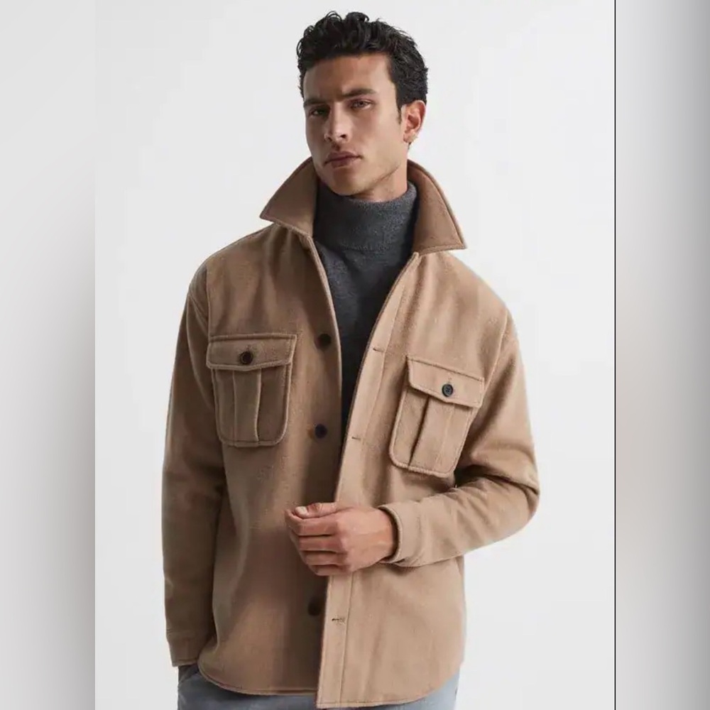 Reiss Camel Shirt Jacket